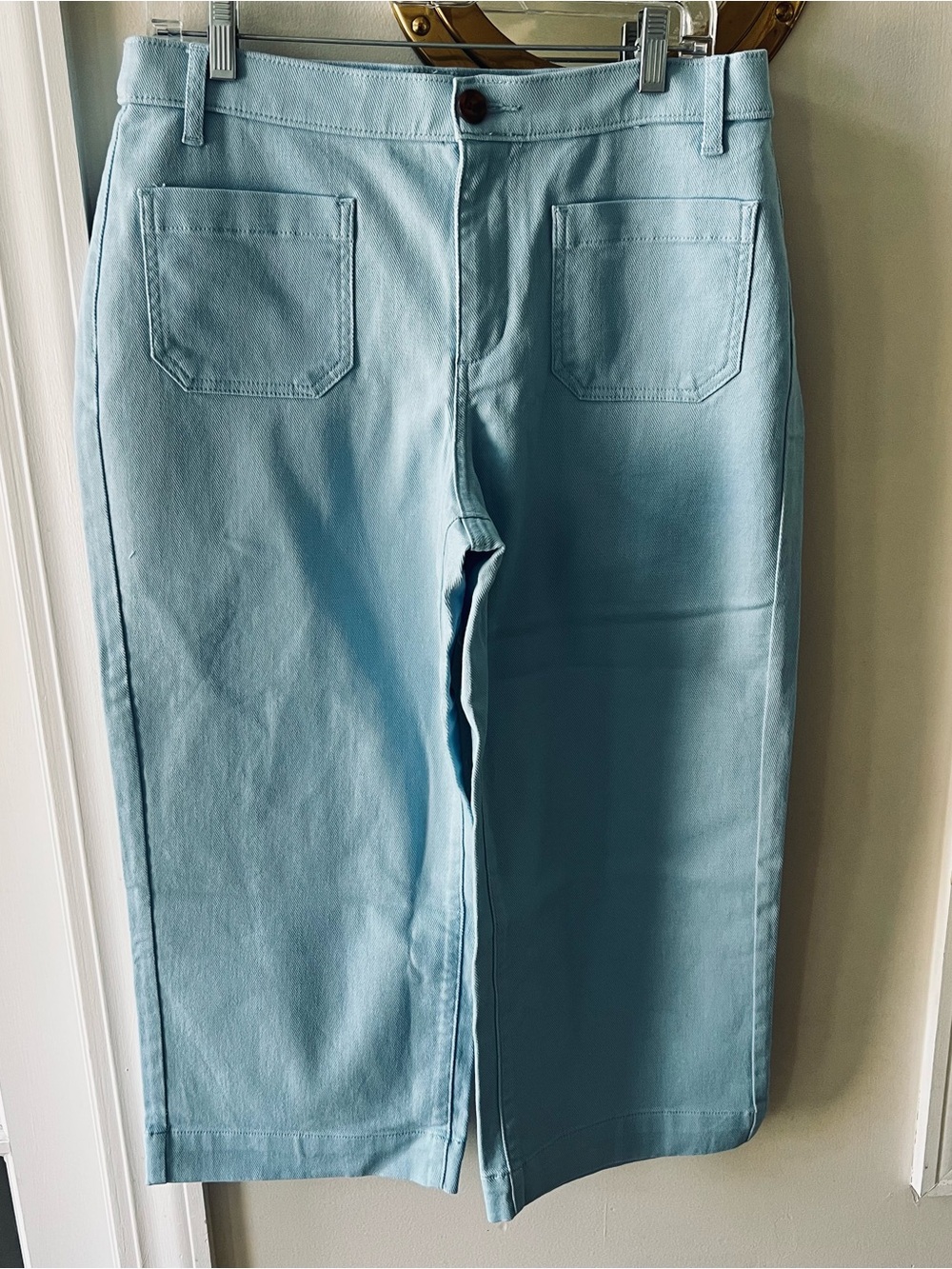 D & Co. Denim & Co. Light Blue Wide Leg Crop Pants Sz 12P